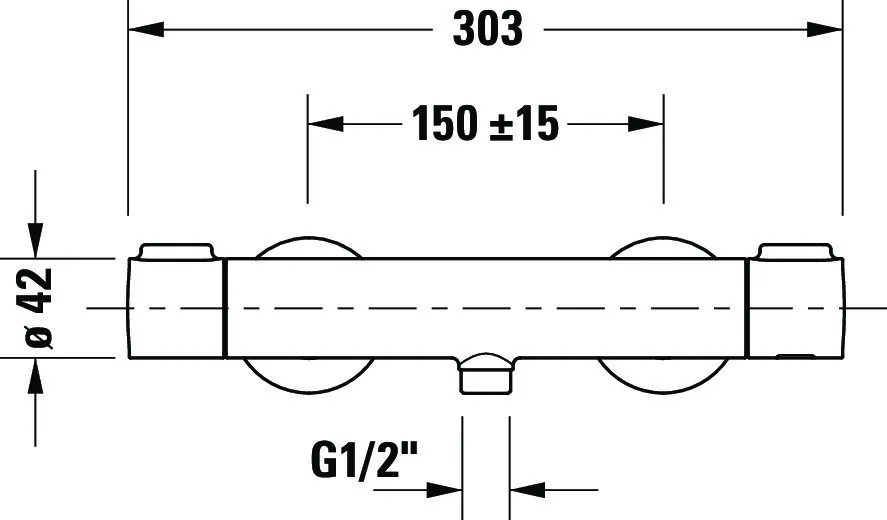 Zweihand-Duscharmatur „Thermostatarmaturen“ in Chrom Zweihand-Duscharmatur „Thermostatarmaturen“ in Chrom