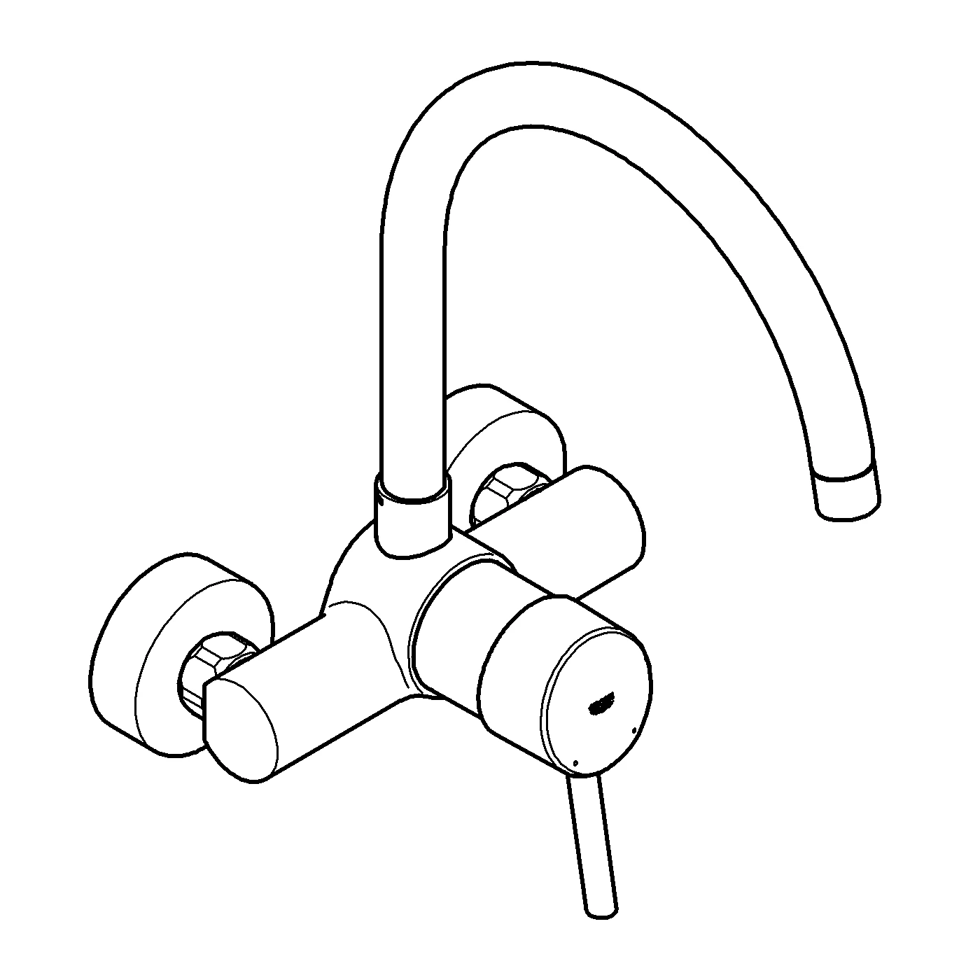 Einhand-Spültischbatterie Concetto 32667_1, schwenkbarer Rohrauslauf, Wandmontage, chrom