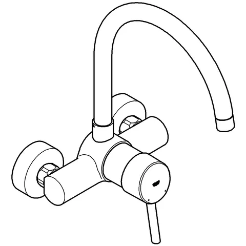 Grohe Concetto Einhand-Spültischbatterie ½ Wandmontage chrom Grohe Concetto Einhand-Spültischbatterie ½ Wandmontage chrom