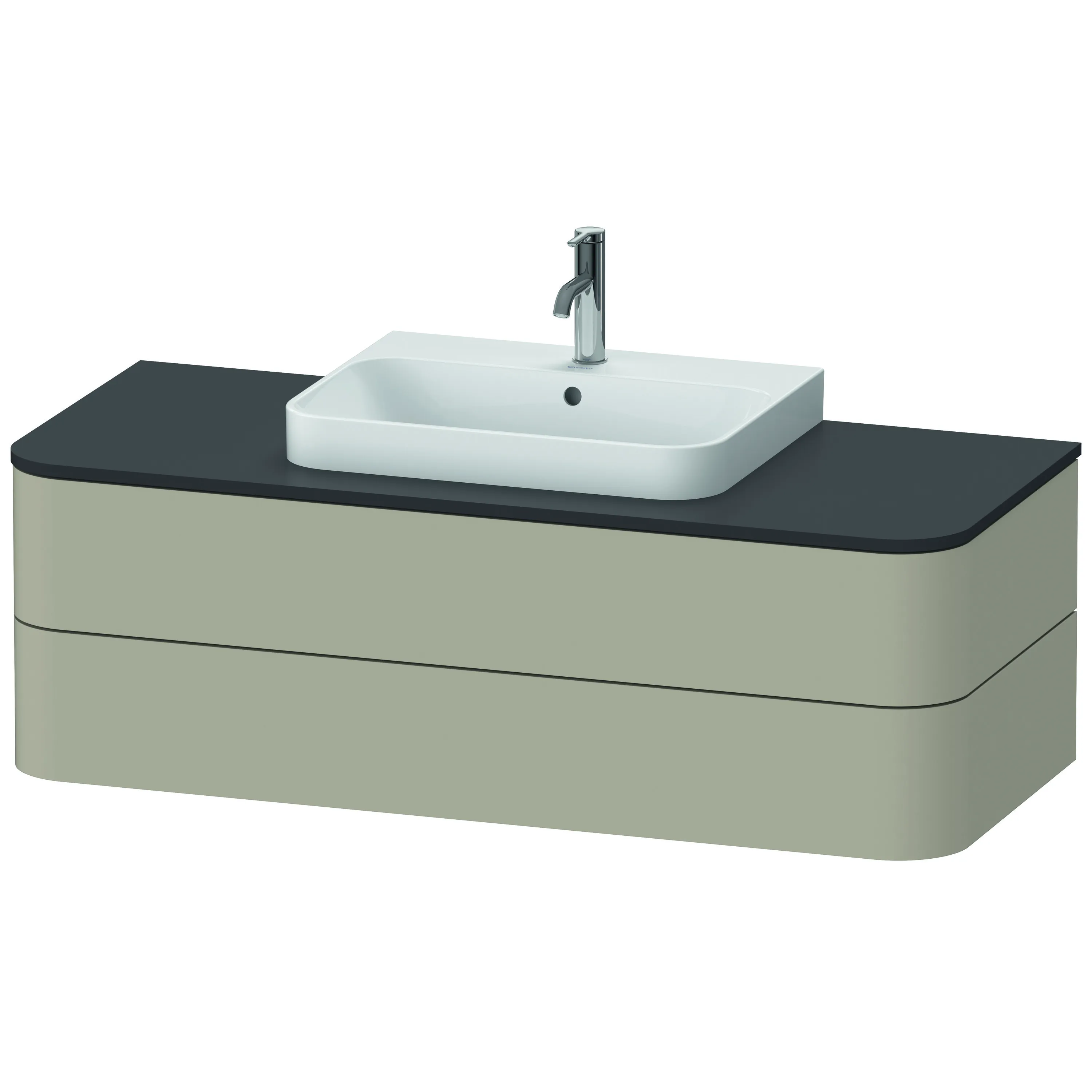Duravit Waschtischunterschrank wandhängend „Happy D.2 Plus“ 130 × 40,8 × 55 cm Taupe Seidenmatt Duravit Waschtischunterschrank wandhängend „Happy D.2 Plus“ 130 × 40,8 × 55 cm Taupe Seidenmatt