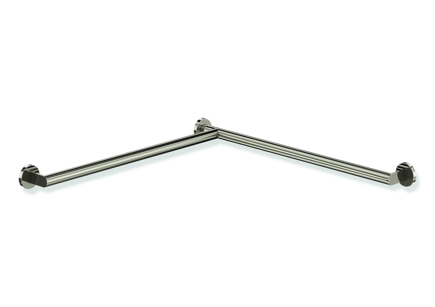 HEWI Dusch- und Wannenhandlauf System 900, Edelstahl PVD nickelglänzend, Länge 765 mm, Durchmesser 32 mm, links HEWI Dusch- und Wannenhandlauf System 900, Edelstahl PVD nickelglänzend, Länge 765 mm, Durchmesser 32 mm, links