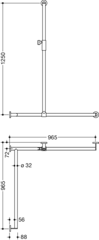 HEWI Haltegriff Ausführung links „System 900“, Befestigung verdeckt HEWI Haltegriff Ausführung links „System 900“, Befestigung verdeckt