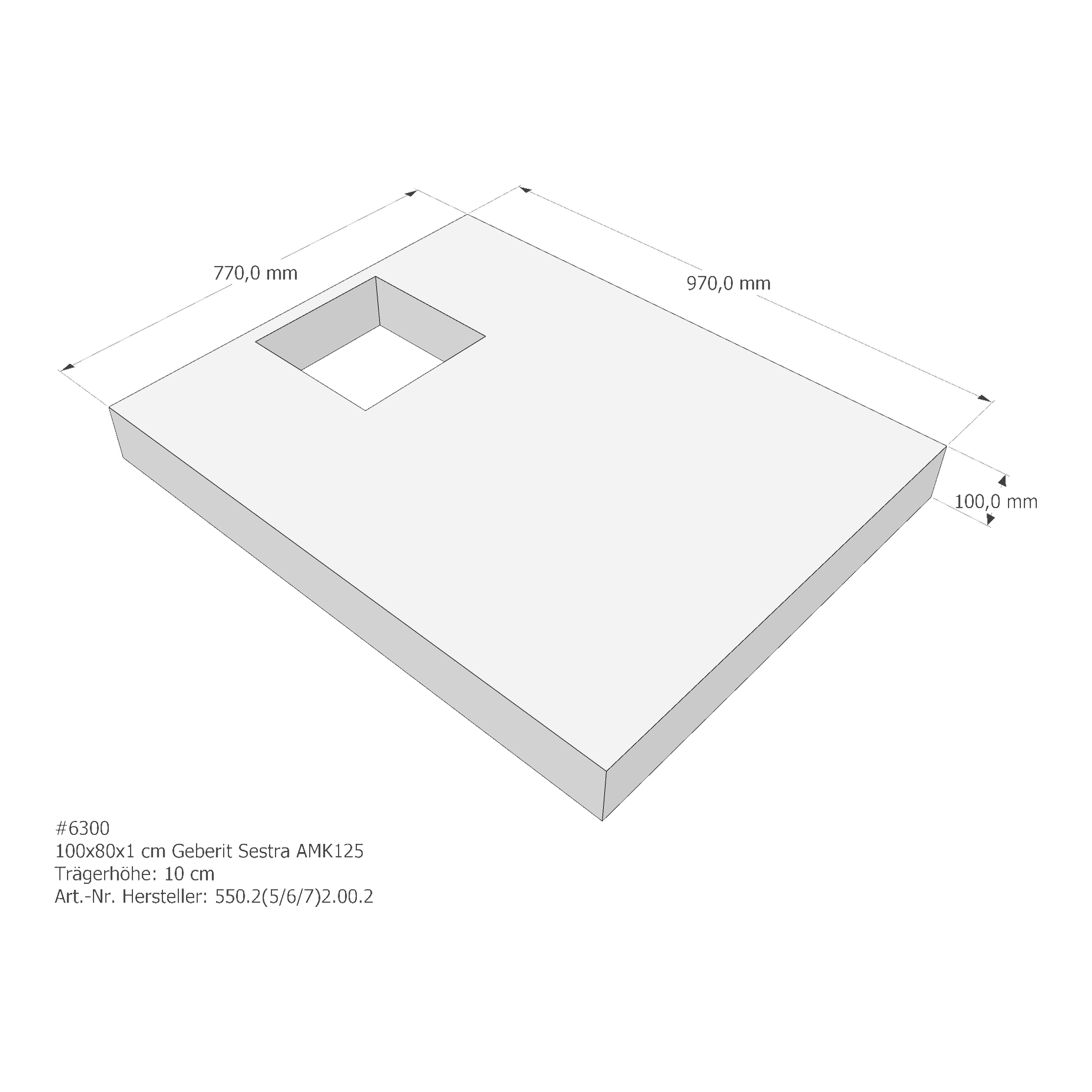 Duschwannenträger für Geberit Sestra 100 × 80 × 1 cm Duschwannenträger für Geberit Sestra 100 × 80 × 1 cm