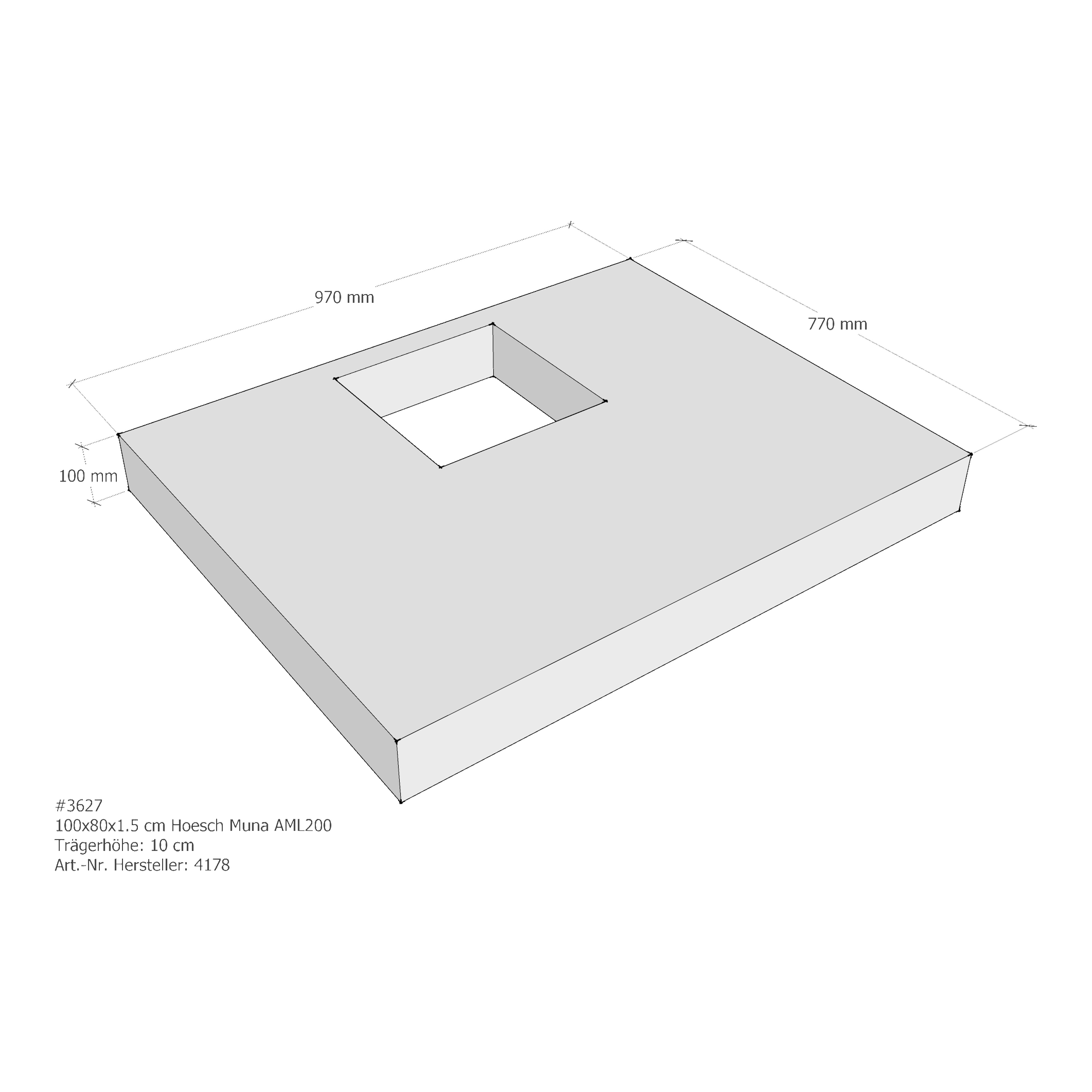 Duschwannenträger für Hoesch Muna 100 × 80 × 1,5 cm Breite: 80 cm / Länge: 100 cm Duschwannenträger für Hoesch Muna 100 × 80 × 1,5 cm Breite: 80 cm / Länge: 100 cm