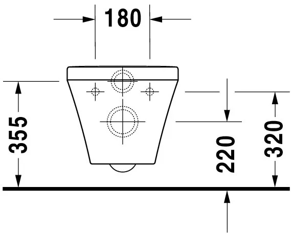 Wand-Tiefspül-WC „DuraStyle“ 37 × 34,5 × 62 cm, Befestigung verdeckt, mit Spülrand