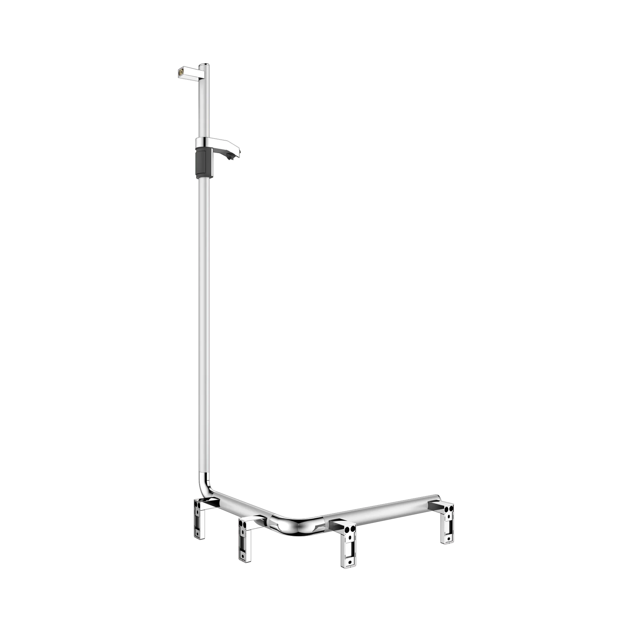 KEUCO Duschhandlauf mit Brausestange „Axess“ 600 × 600 × 1300 mm Ausführung rechts, in Silber (eloxiert)