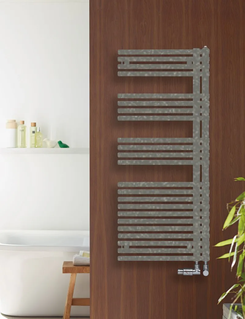 Zehnder Design-HK Forma Asym, links, 50 mm LFAL-120-060-05 1161x60x596 Grey Alu.