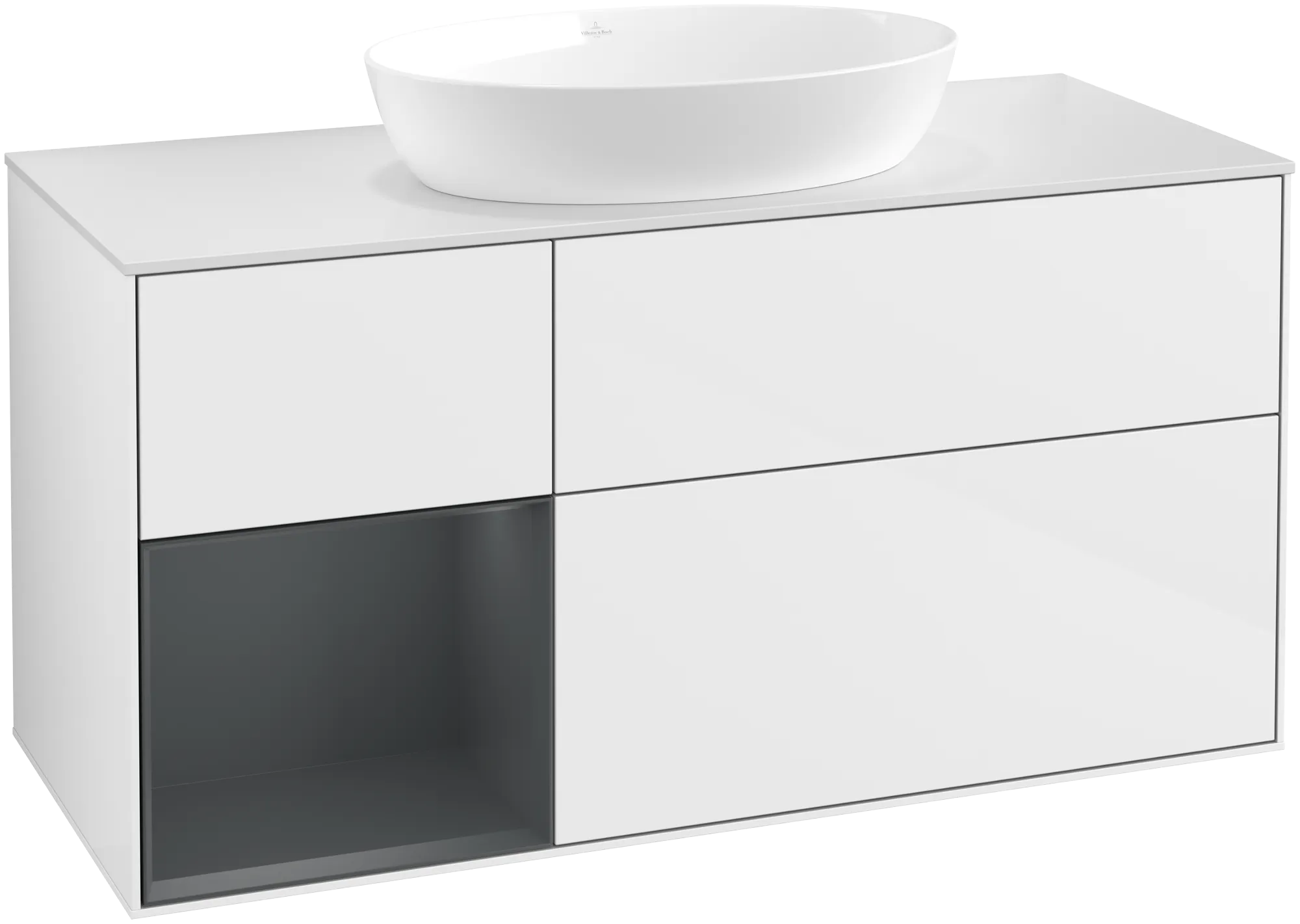 Villeroy & Boch Finion Waschbeckenunterschrank GA6 1200x603x501mm Glossy White/LMidnight Blue Matt