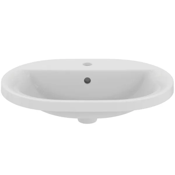 Ideal Standard Einbauwaschtisch Connect, oval, 1 Hahnloch, weiß, 620x460x175 mm