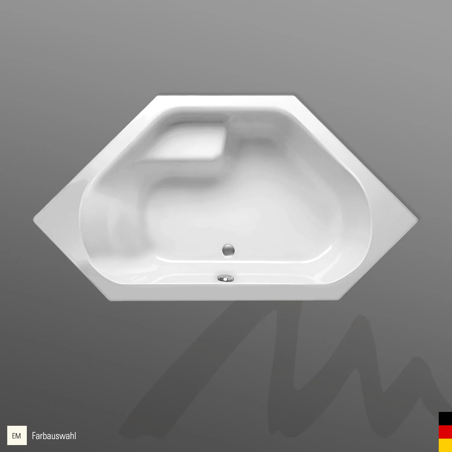Mauersberger Acryl-Badewanne fascia 150⁄150 1500x1500x475, Farbgruppe: 3