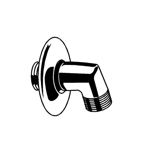 Wandanschlußbogen mit Rosette chrom Wandanschlußbogen mit Rosette chrom