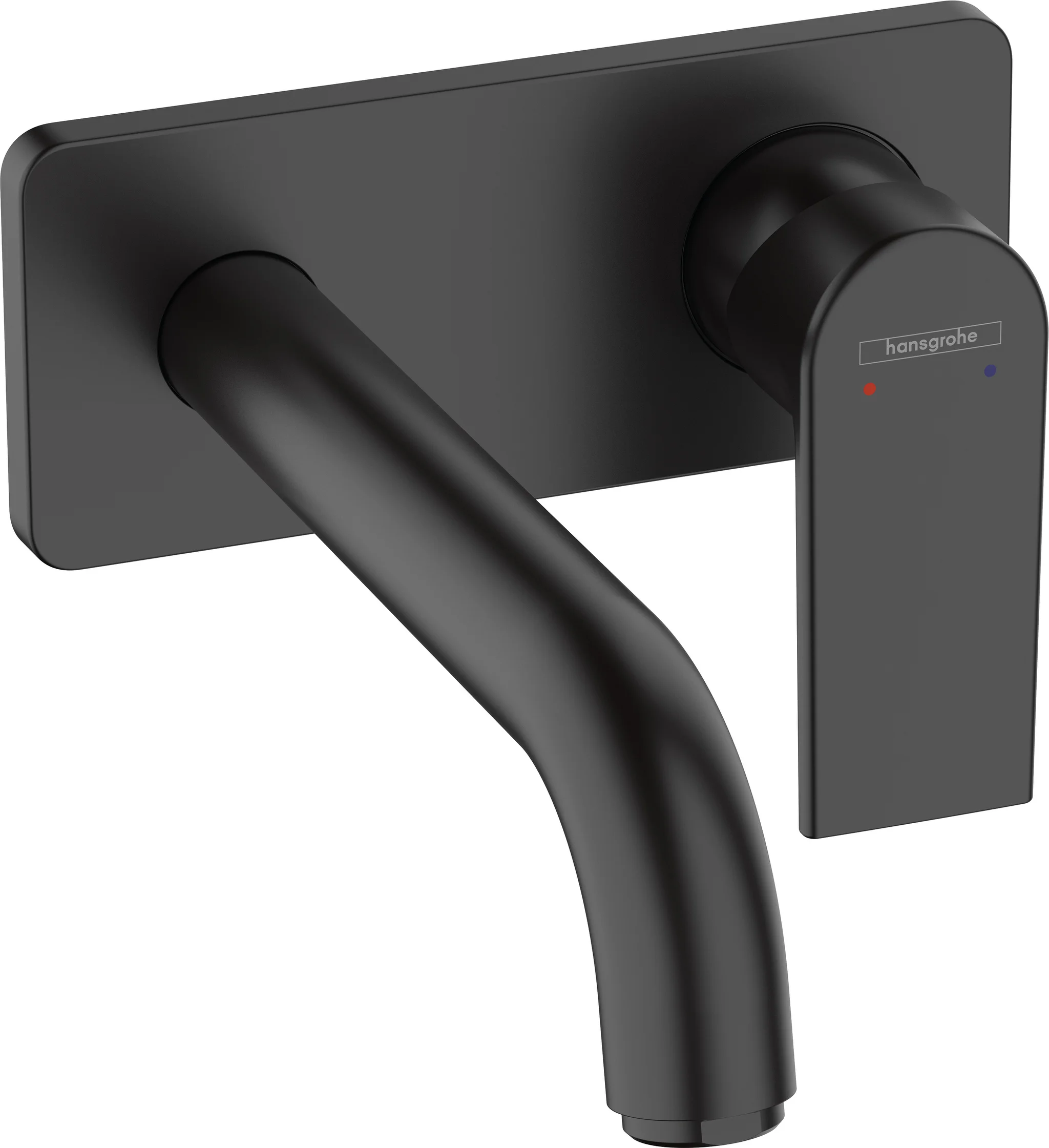Hansgrohe Vernis Shape 2-Loch Waschtischmischer Unterputz mattschwarz, Ausladung 207 mm, Hebelgriff, Normalstrahl, max. Durchfluss 5 l/min