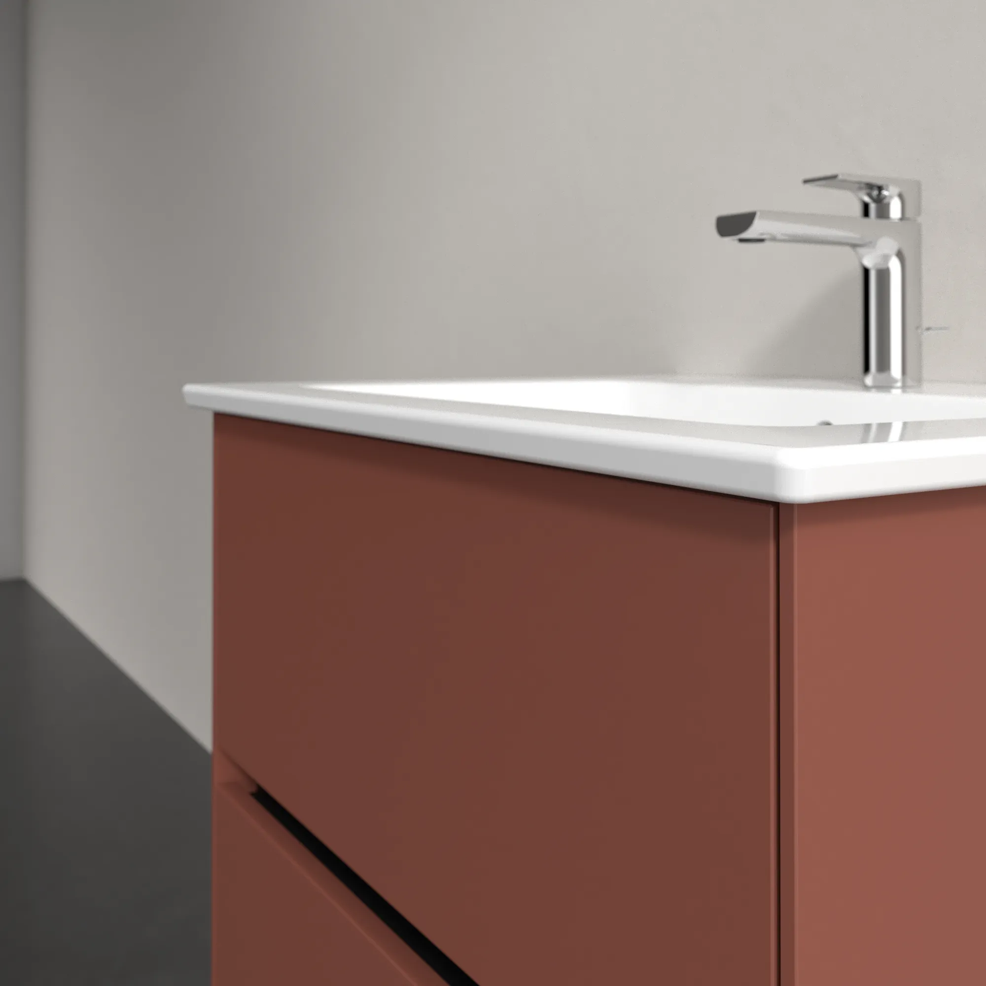 Villeroy & Boch Waschtischunterschrank „Collaro“ 611 × 610 × 480 mm Wine Red, mit Beleuchtung, für Becken mittig Villeroy & Boch Waschtischunterschrank „Collaro“ 611 × 610 × 480 mm Wine Red, mit Beleuchtung, für Becken mittig