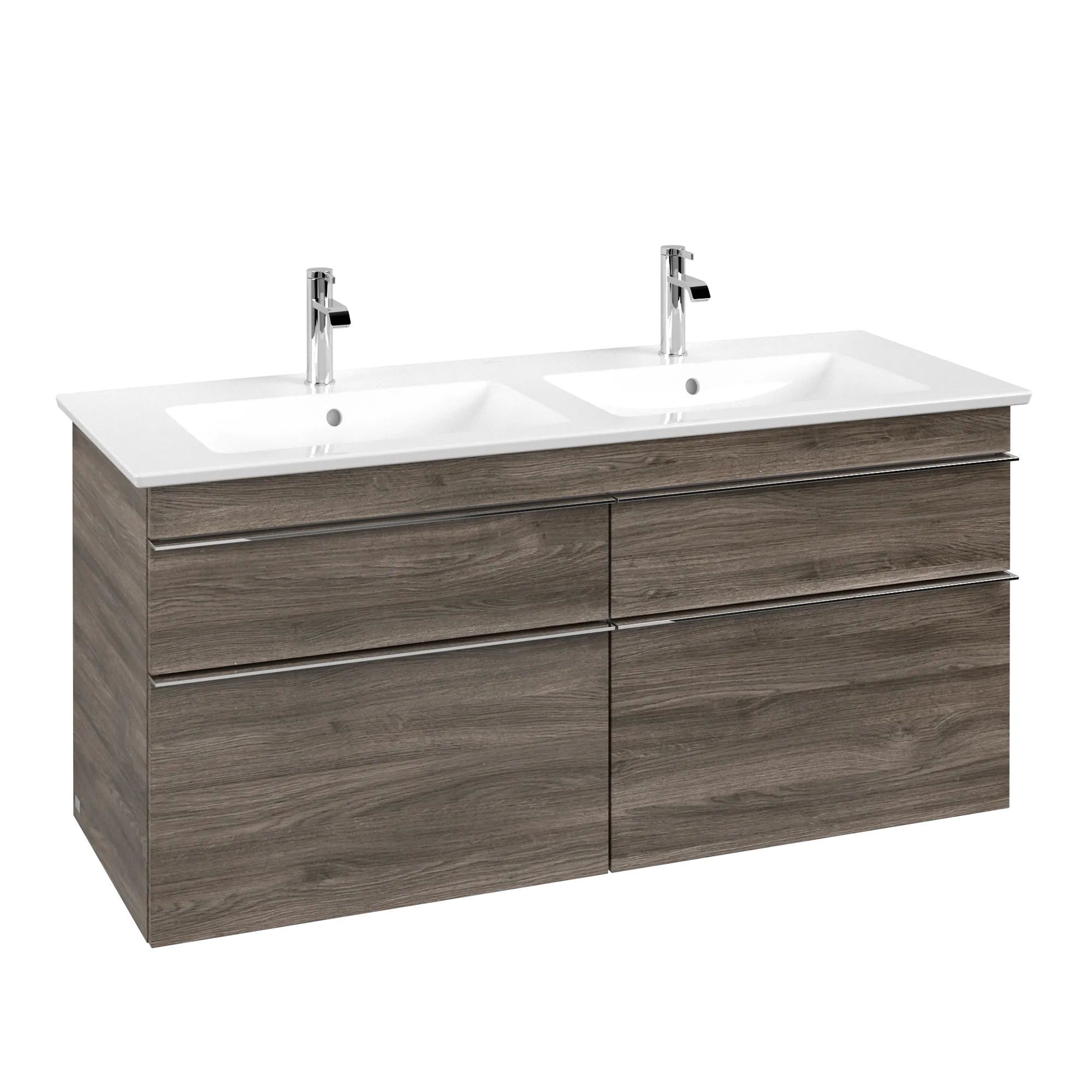 Villeroy & Boch Waschtischunterschrank „Venticello“ für Schrank-Doppelwaschtisch 1253 × 590 × 502 mm Stone Oak, für links und rechts