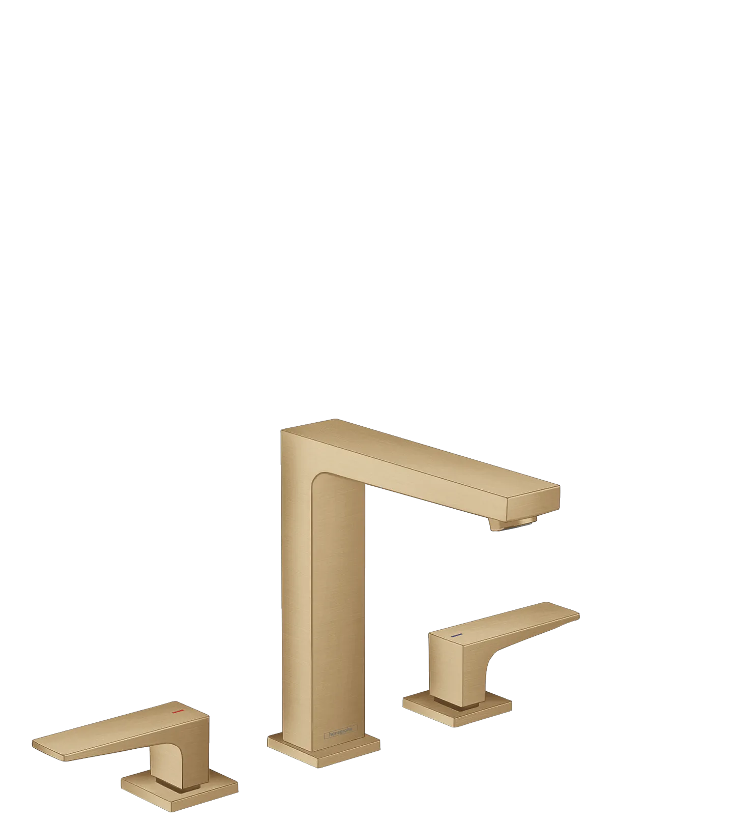 Hansgrohe Metropol 3-Loch Waschtischarmatur 160 mit Hebelgriffen und Push-Open Ablaufgarnitur in Brushed Bronze, Ausladung 152 mm, Auslaufhöhe 159 mm Hansgrohe Metropol 3-Loch Waschtischarmatur 160 mit Hebelgriffen und Push-Open Ablaufgarnitur in Brushed Bronze, Ausladung 152 mm, Auslaufhöhe 159 mm