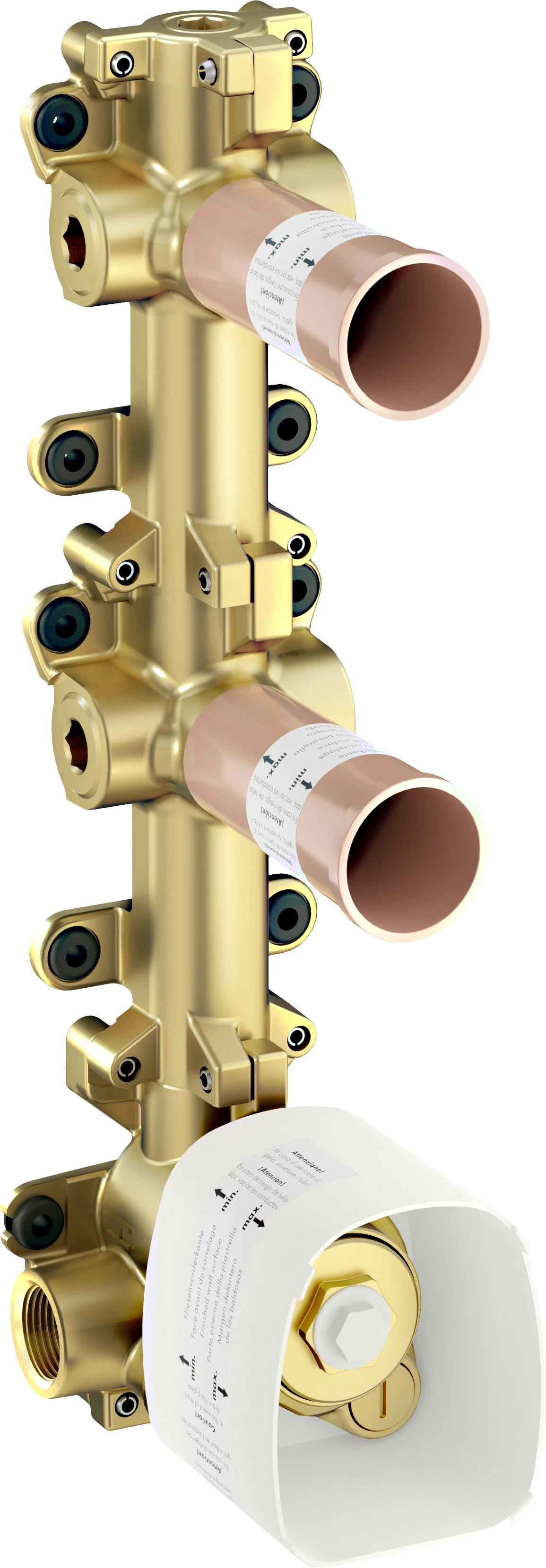 Hansgrohe AXOR One Grundkörper für Thermostatmodul Unterputz, 2 Verbraucher, Anschluss DN15, Durchflussmenge 28,4 l/min, schallentkoppelt, horizontal und vertikal installierbar Hansgrohe AXOR One Grundkörper für Thermostatmodul Unterputz, 2 Verbraucher, Anschluss DN15, Durchflussmenge 28,4 l/min, schallentkoppelt, horizontal und vertikal installierbar