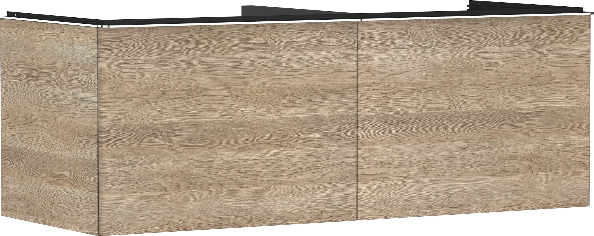Hansgrohe Xelu Q Waschtischunterschrank Eiche Natur 1360x550mm mit 2 Schubkästen, Chrom
