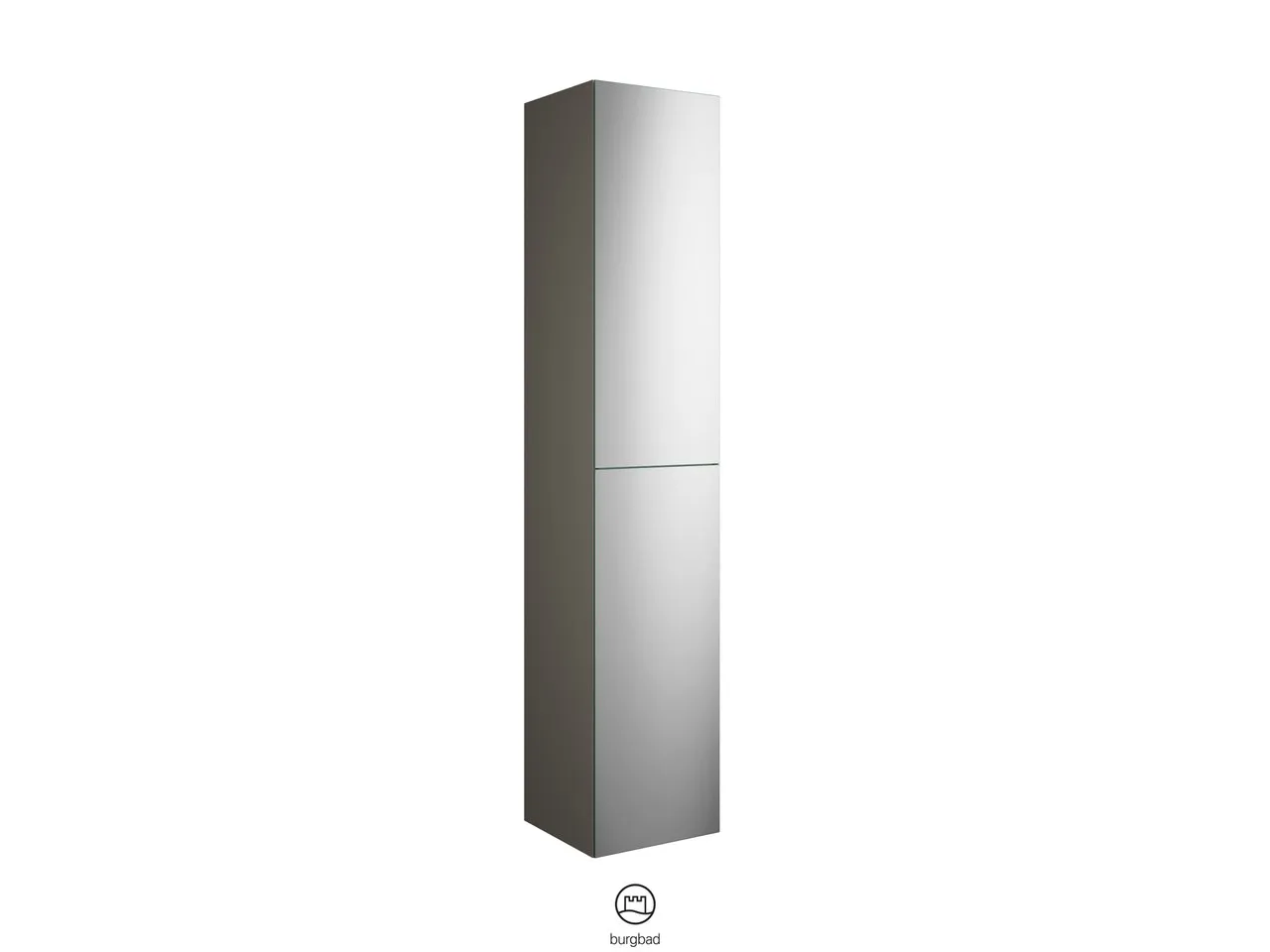 Hochschrank, 2 Spiegeltüren mit Tip-On-Technik;4 Einlegeböden;1 fester Boden, Tiefe: 350 mm, Breite: 350 mm, Höhe: 1760 mm