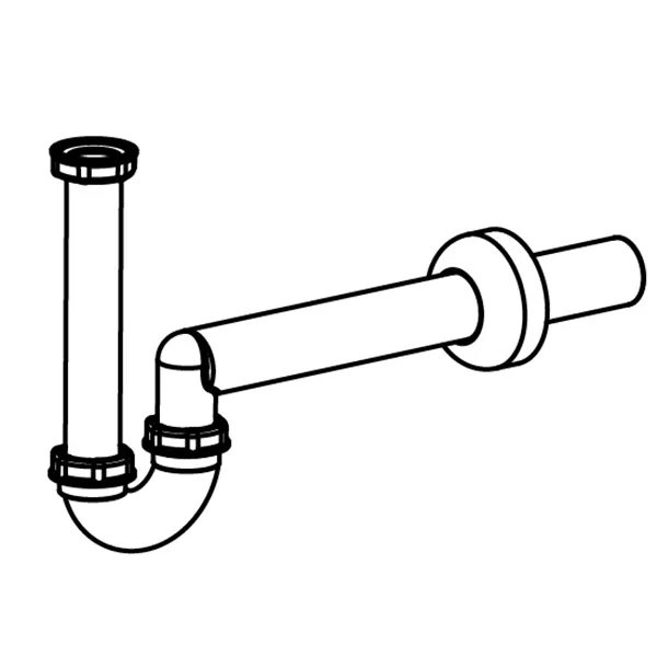 Siphon DN40 Kunststoff für Wand Bidet weiß