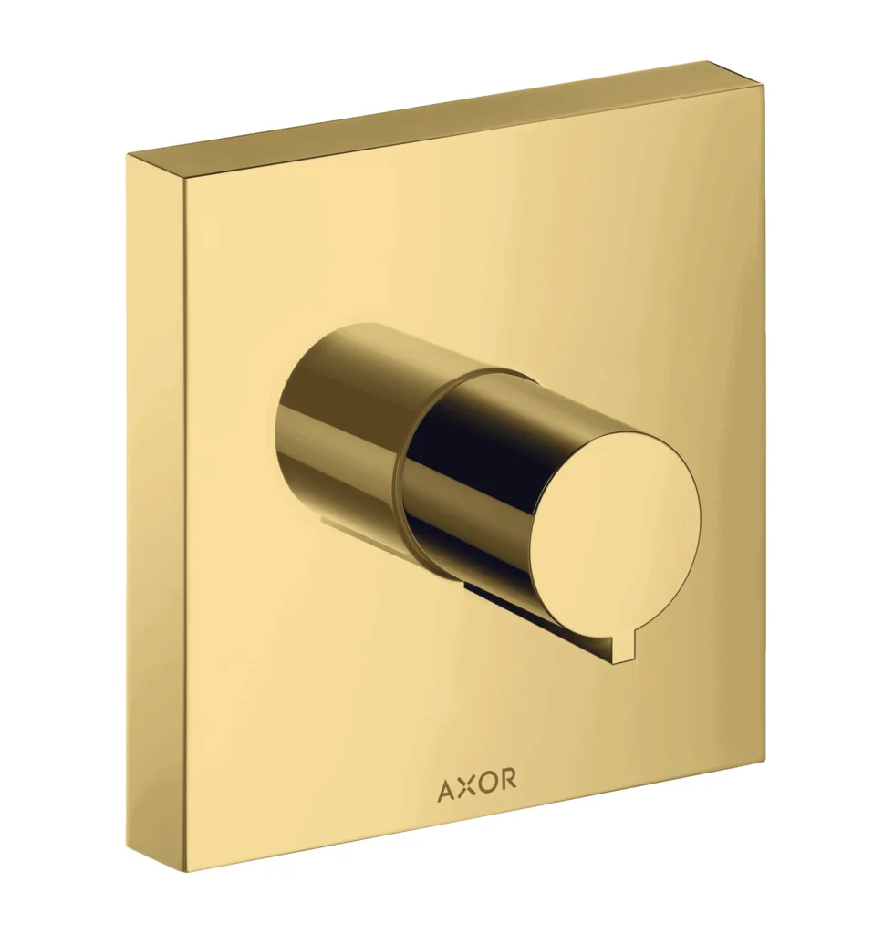 Hansgrohe AXOR ShowerSolutions Absperrventil Unterputz eckig, Polished Gold Optic, DN15/DN20