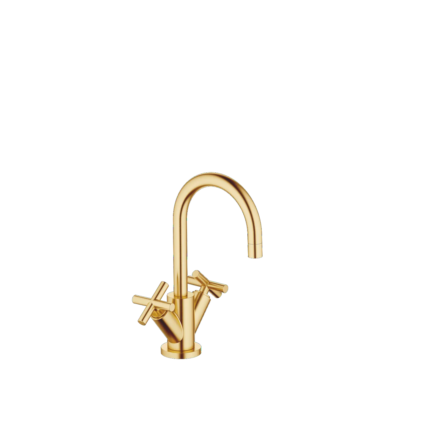 Dornbracht TARA Waschtisch-Einlochbatterie mit Ablaufgarnitur - Messing gebürstet (23kt Gold), Ausladung 135 mm, schwenkbarer Auslauf 360°,