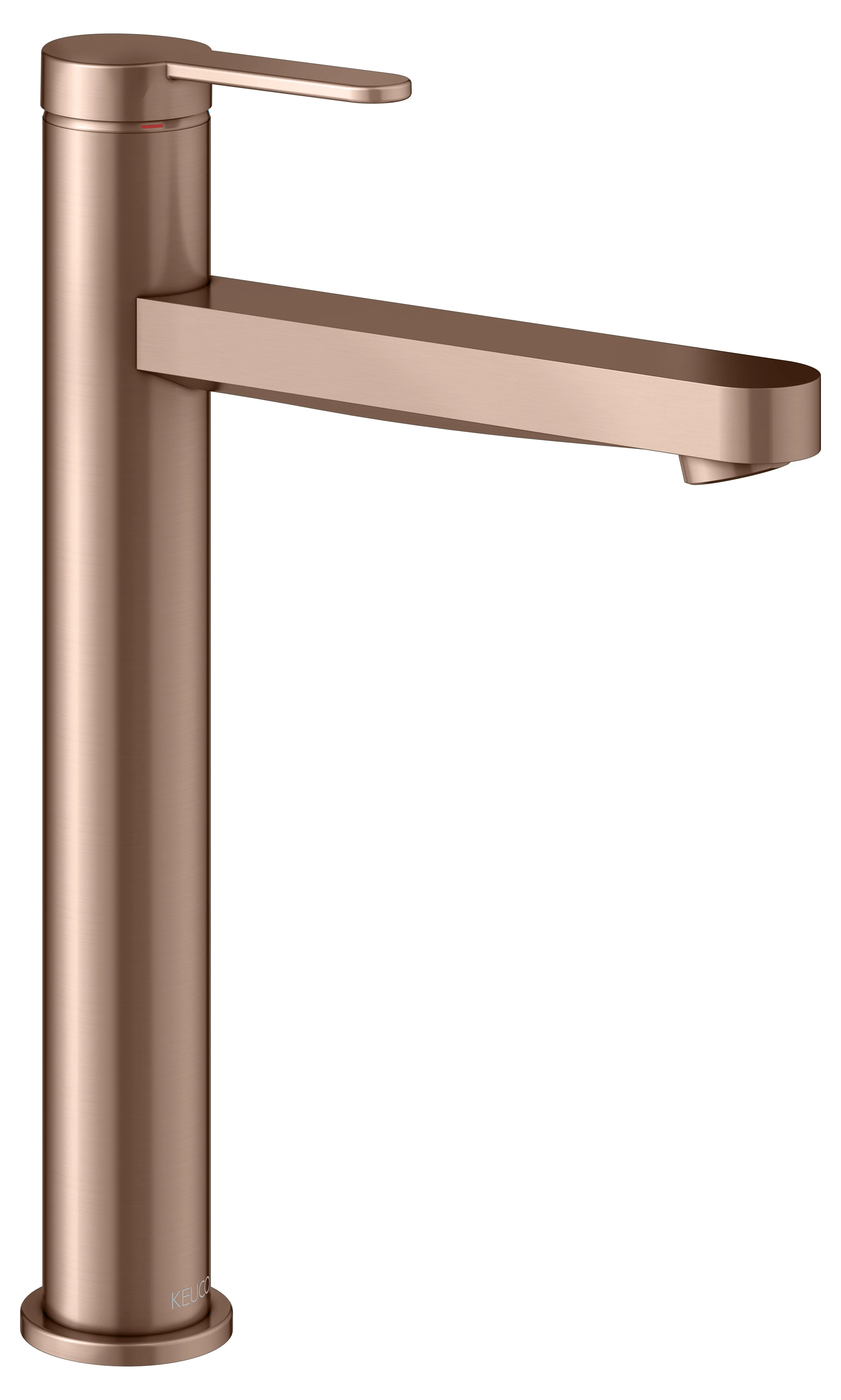 KEUCO IXMO Einhebel-Waschtischmischer 210 IXMO Flat ohne Zugstangen-Ablaufgarnitur IXMO Flat, Rosette rund Rotgold gebürstet