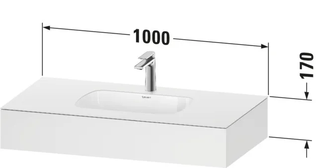 Einbauwaschtisch mit Konsole „Qatego“ 100 × 55 × 17 cm Einbauwaschtisch mit Konsole „Qatego“ 100 × 55 × 17 cm