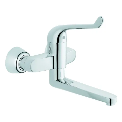Einhand-Sicherheitsmisch-Waschtischbatterie Euroeco Special 32793, Wandmontage, Ausladung 256 mm, Hebellänge 170 mm, chrom Einhand-Sicherheitsmisch-Waschtischbatterie Euroeco Special 32793, Wandmontage, Ausladung 256 mm, Hebellänge 170 mm, chrom