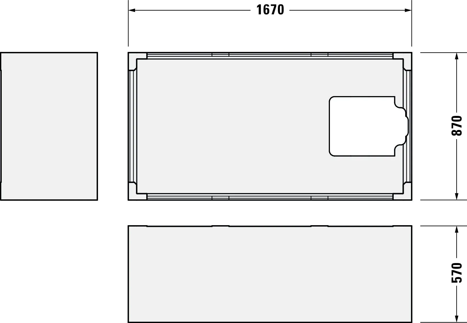 Duravit Badewanne „Starck“ rechteck 170 × 90 cm, Fußablauf