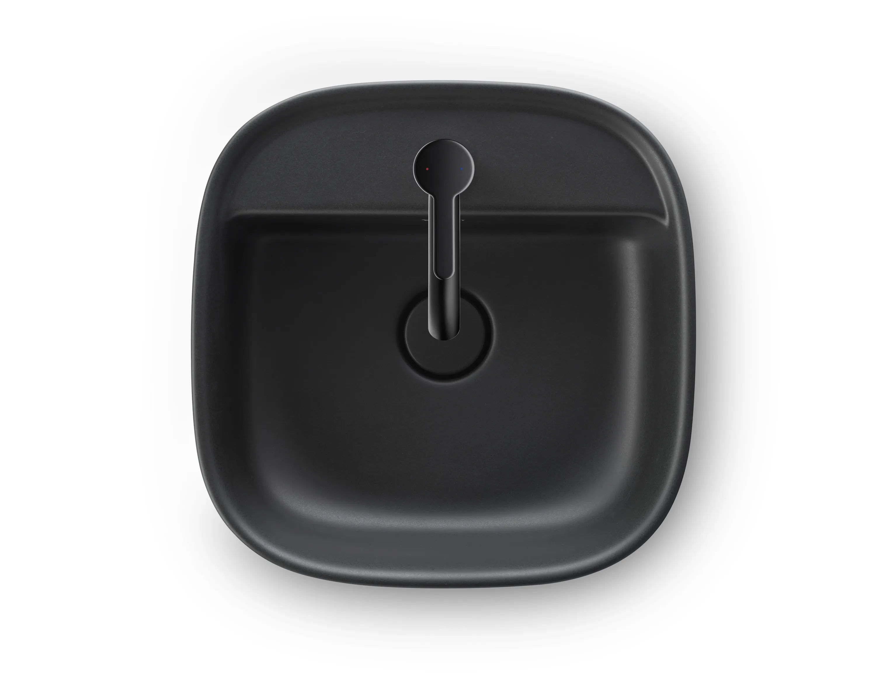 Aufsatzwaschtisch geschliffen „Zencha“ 42 × 42 × 13,5 cm, Hahnlochposition mittig in Anthrazit Matt Aufsatzwaschtisch geschliffen „Zencha“ 42 × 42 × 13,5 cm, Hahnlochposition mittig in Anthrazit Matt