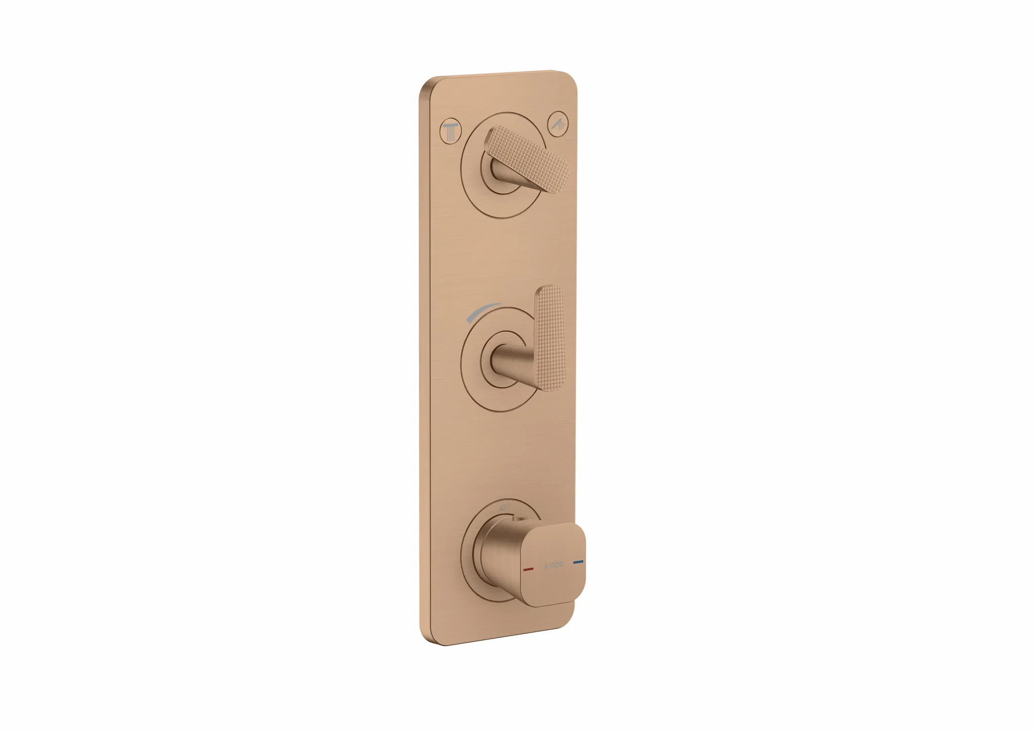 Hansgrohe AXOR Citterio C Thermostatmodul 380/120 UP FS Cubic cut Brushed Red Gold 2 Verbraucher DN20 Unterputz Hansgrohe AXOR Citterio C Thermostatmodul 380/120 UP FS Cubic cut Brushed Red Gold 2 Verbraucher DN20 Unterputz