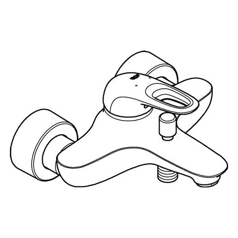 Einhand-Wannenbatterie Eurostyle 33591_3, Wandmontage, offener Metall-Hebelgriff, chrom Einhand-Wannenbatterie Eurostyle 33591_3, Wandmontage, offener Metall-Hebelgriff, chrom