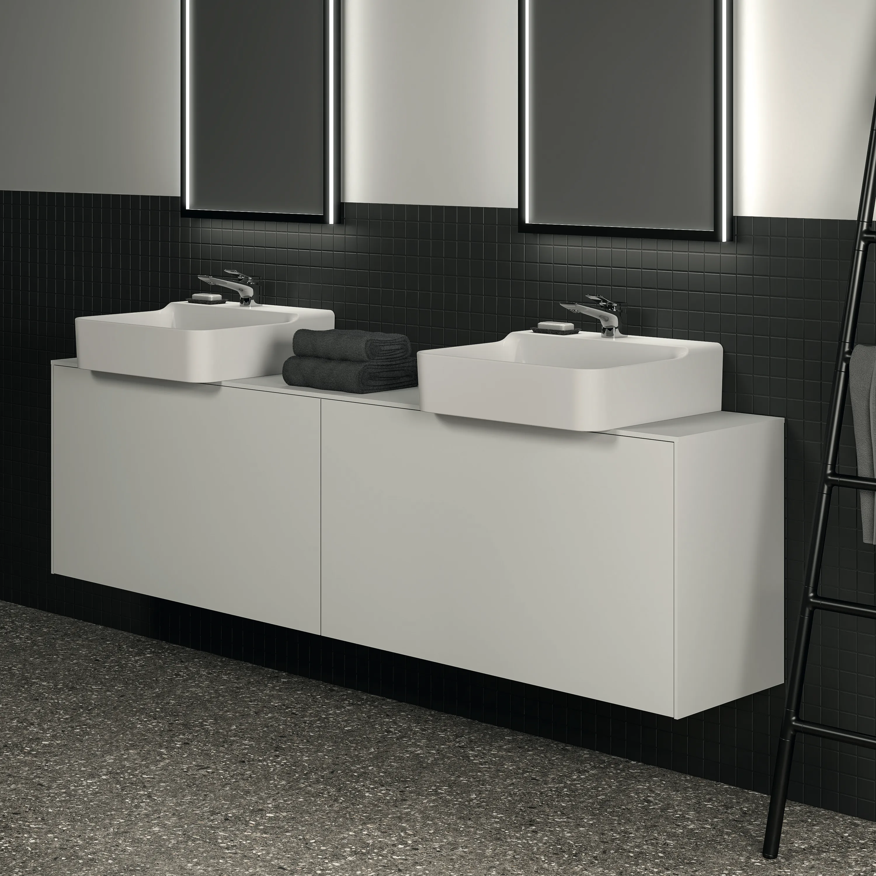 Ideal Standard Waschtischunterschrank „Conca“ 198,7 × 55 × 37,3 cm Weiß matt lackiert