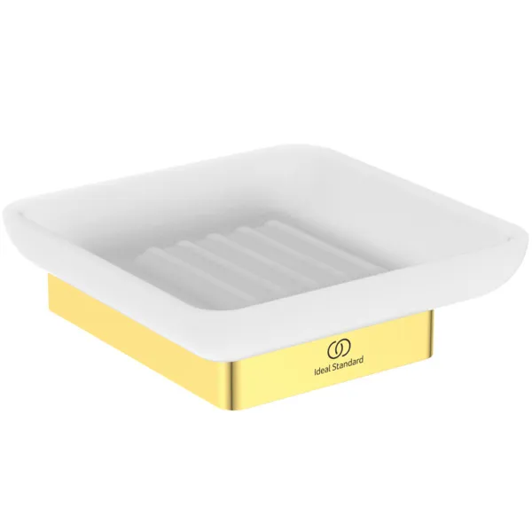 Seifenschale Conca Cube, eckig, Brushed Gold Seifenschale Conca Cube, eckig, Brushed Gold