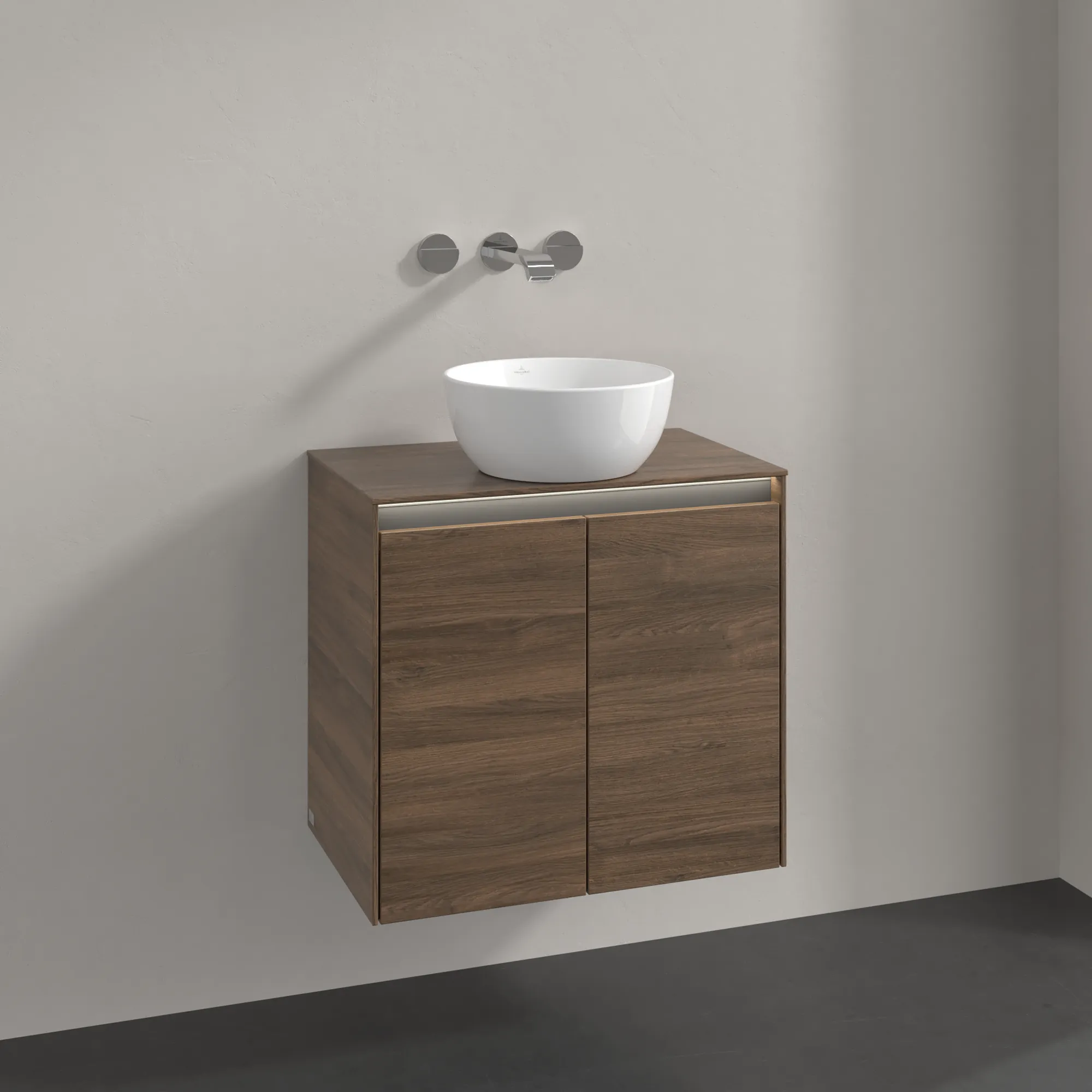 Villeroy & Boch Waschtischunterschrank „Collaro“ 600 × 548 × 380 mm Arizona Oak, für Becken mittig, mit Beleuchtung Villeroy & Boch Waschtischunterschrank „Collaro“ 600 × 548 × 380 mm Arizona Oak, für Becken mittig, mit Beleuchtung