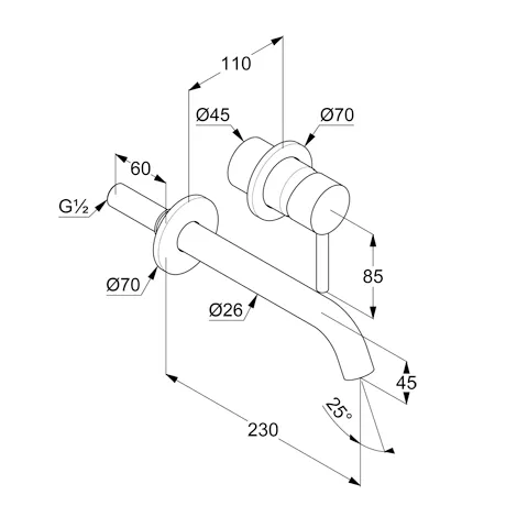 Kludi BOZZ WT-2LOCH-WAND-EHM Waschtisch-Einhandmischer mattschwarz Kludi BOZZ WT-2LOCH-WAND-EHM Waschtisch-Einhandmischer mattschwarz