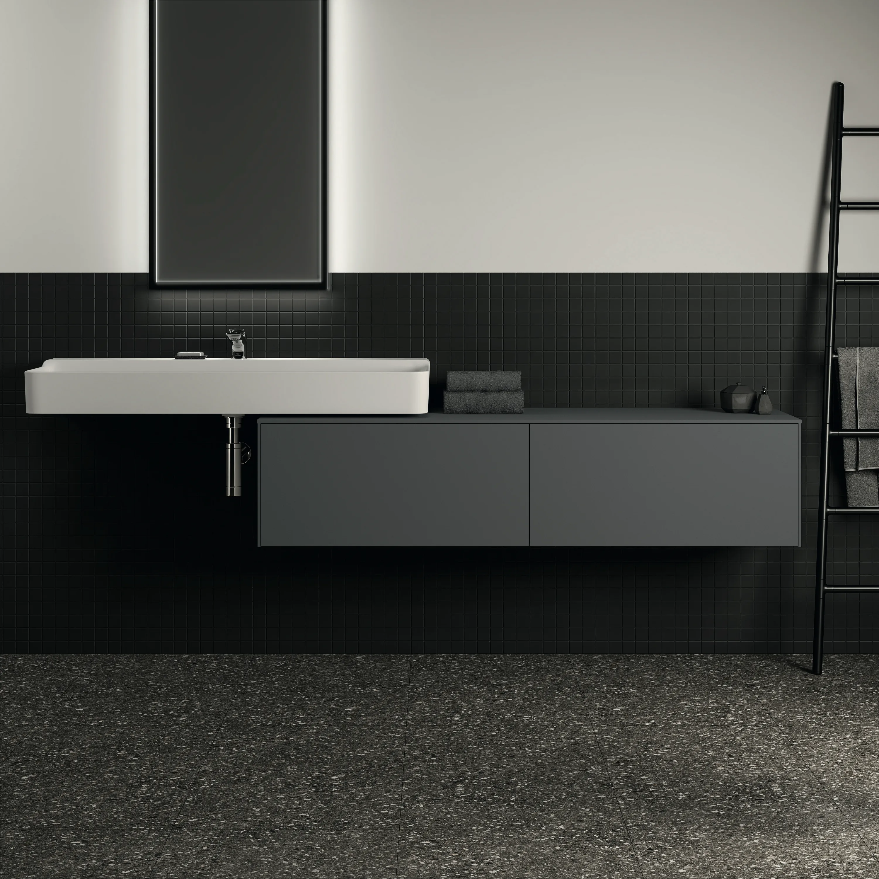 Ideal Standard Waschtischunterschrank Conca, 2 Auszüge, Anthrazit Ideal Standard Waschtischunterschrank Conca, 2 Auszüge, Anthrazit