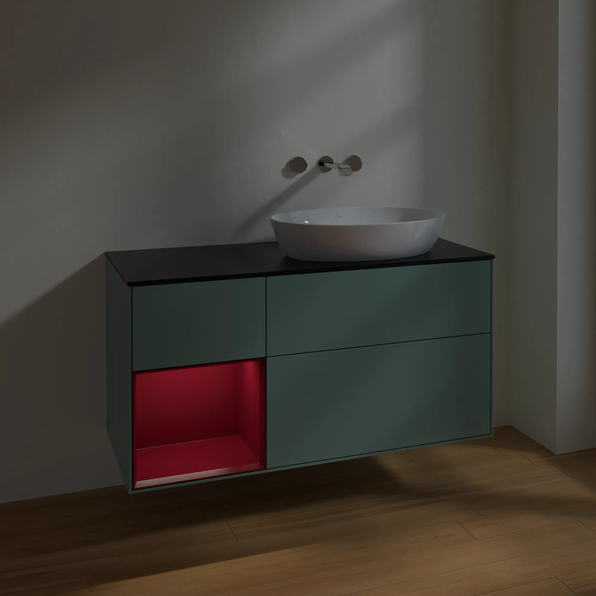 Villeroy & Boch Finion FA4 Waschbeckenunterschrank 1200x603x501mm Olive Matt Lacquer
