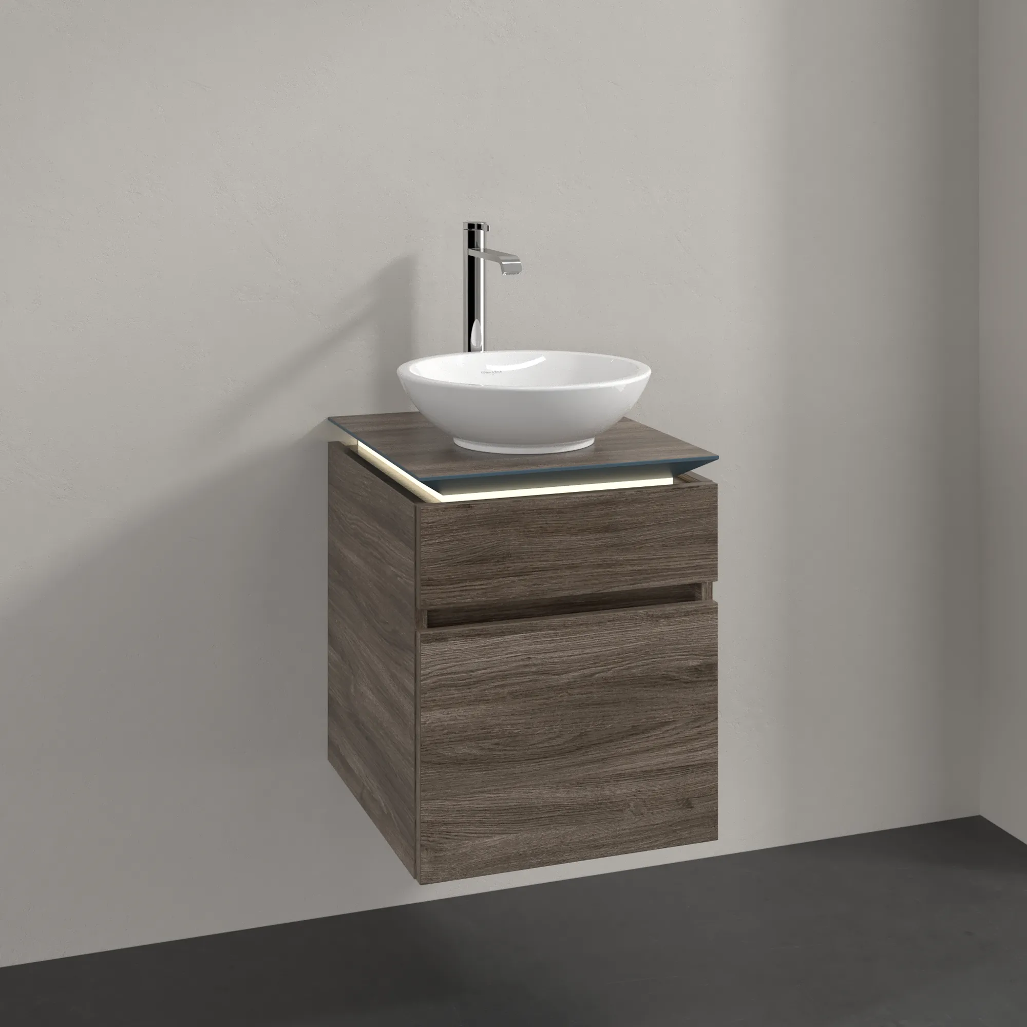 Villeroy & Boch Waschtischunterschrank „Legato“ für Schrankwaschtisch 450 × 550 × 500 mm Stone Oak, für Becken mittig Villeroy & Boch Waschtischunterschrank „Legato“ für Schrankwaschtisch 450 × 550 × 500 mm Stone Oak, für Becken mittig