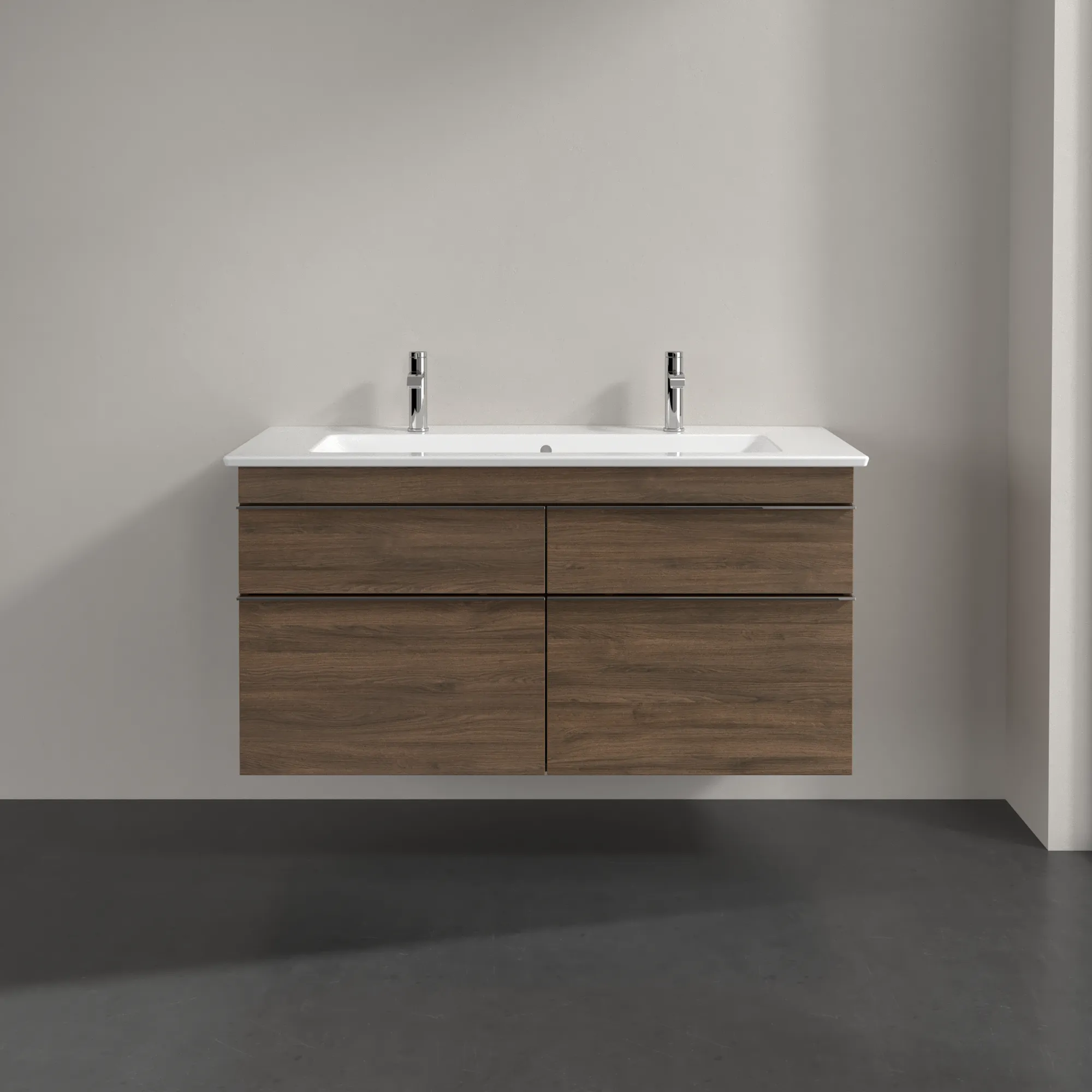 Villeroy & Boch Waschtischunterschrank „Venticello“ für Schrank-Doppelwaschtisch 1153 × 590 × 502 mm Arizona Oak, für Becken mittig