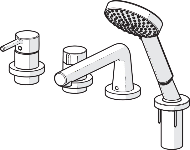 EHM Fertigmontageset für Wanne/Brause VANTIS Style 5471 Rosette rund 1-strahlig Ausladung 205 mm Chrom EHM Fertigmontageset für Wanne/Brause VANTIS Style 5471 Rosette rund 1-strahlig Ausladung 205 mm Chrom