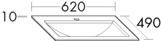 burgbad Aufsatzwaschtisch „Sys30“ 620 × 490 × 10 mm