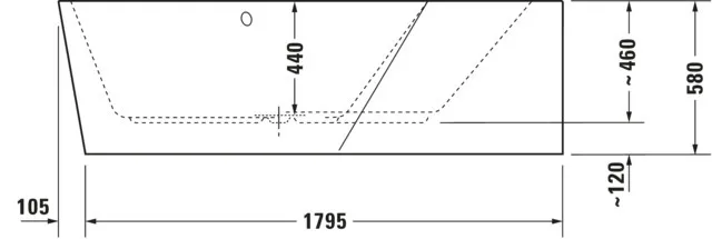 Duravit Badewanne „Paiova 5“ fünfeck 190 × 140 cm, rechts