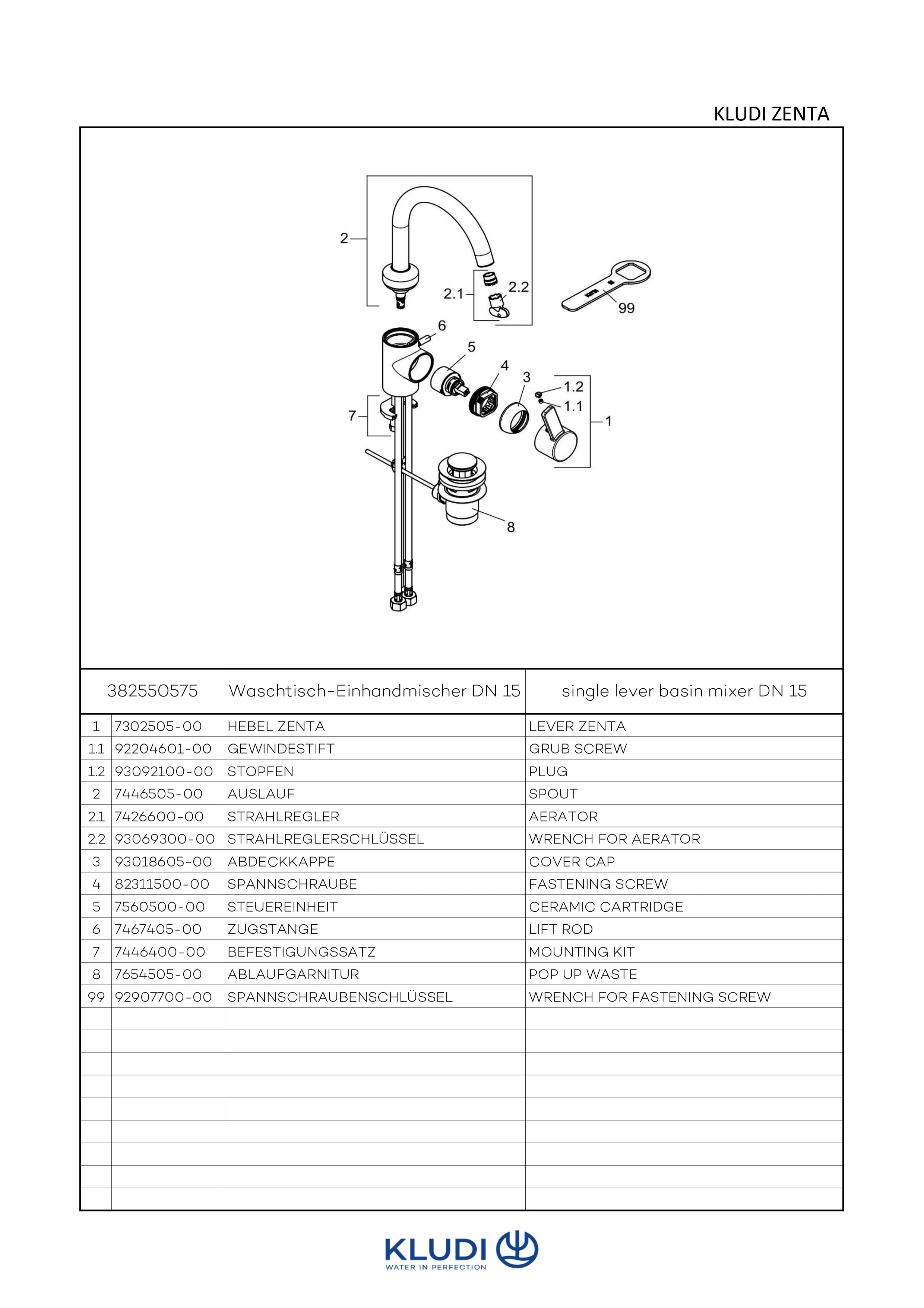 ZENTA Waschtisch EHM chrom ZENTA Waschtisch EHM chrom