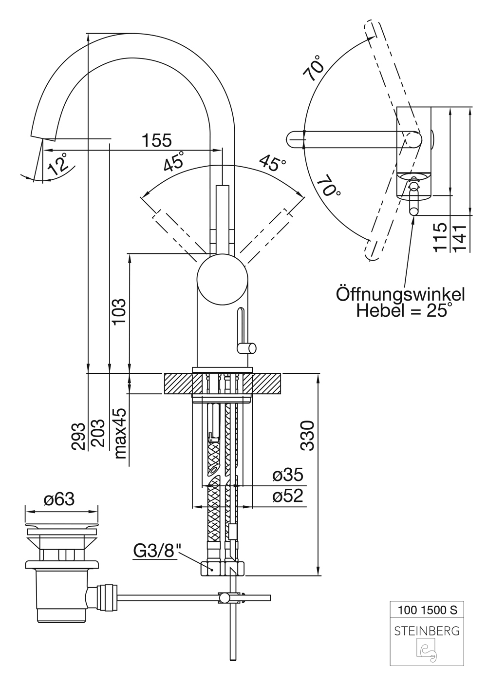 Serie 100 Waschtisch-Einhebelmischbatterie Serie 100 Waschtisch-Einhebelmischbatterie