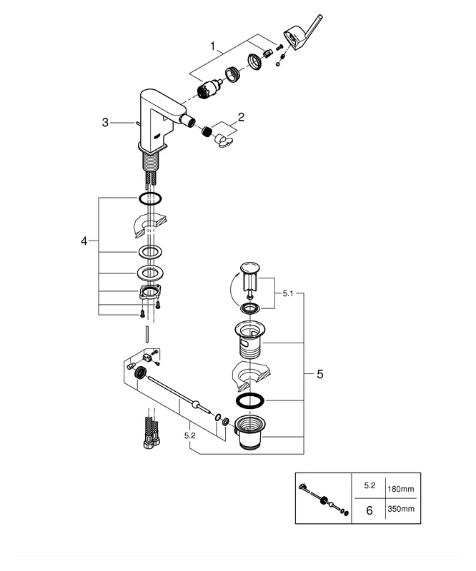 Einhand-Bidetbatterie Plus 33241_3, Einlochmontage, Zugstangen-Ablaufgarnitur 1 1/4″, chrom Einhand-Bidetbatterie Plus 33241_3, Einlochmontage, Zugstangen-Ablaufgarnitur 1 1/4″, chrom