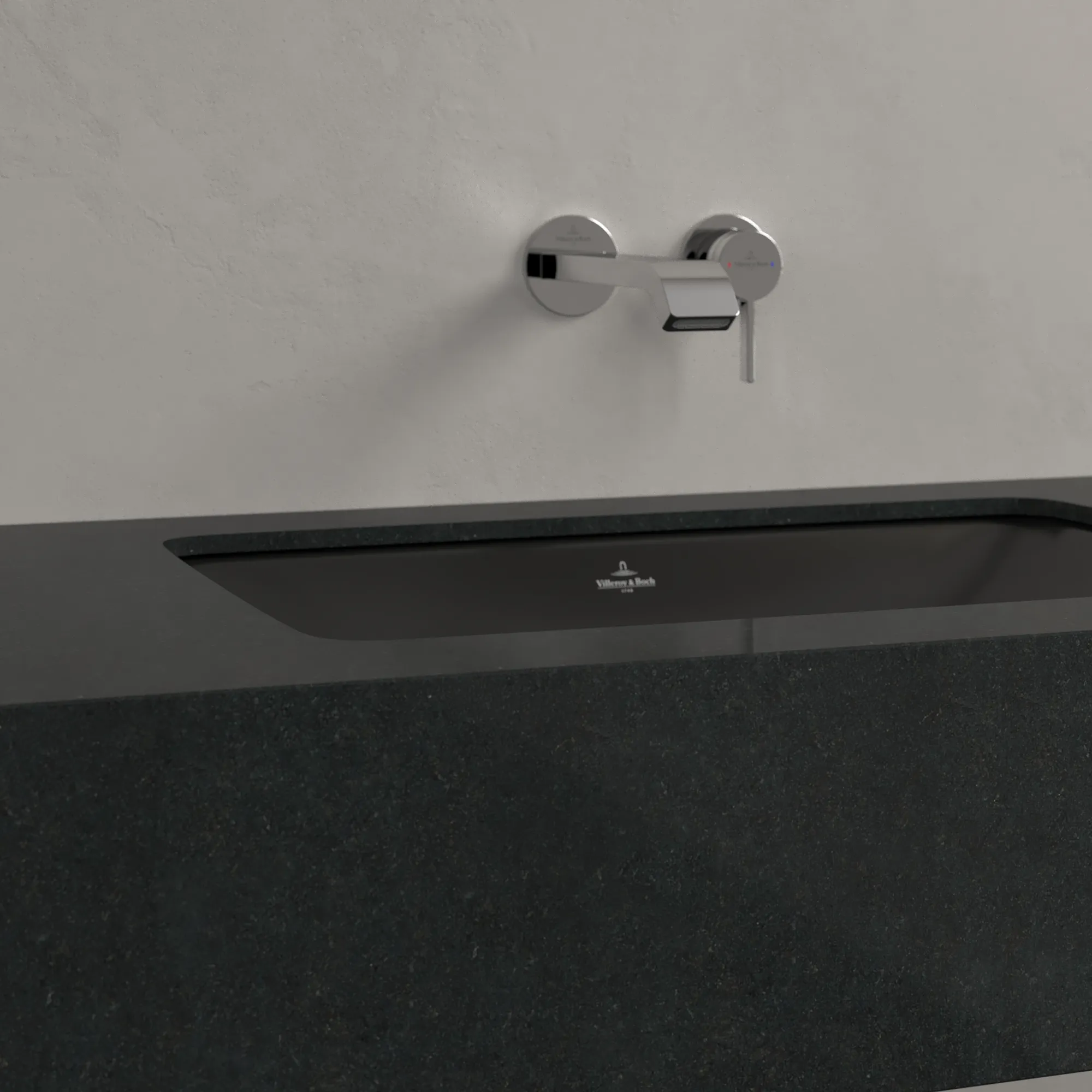 Villeroy & Boch Unterbauwaschtisch aus TitanCeram „Loop & Friends“ 600 × 405 × 185 mm, ohne Hahnlochbohrung in Pure Black Villeroy & Boch Unterbauwaschtisch aus TitanCeram „Loop & Friends“ 600 × 405 × 185 mm, ohne Hahnlochbohrung in Pure Black