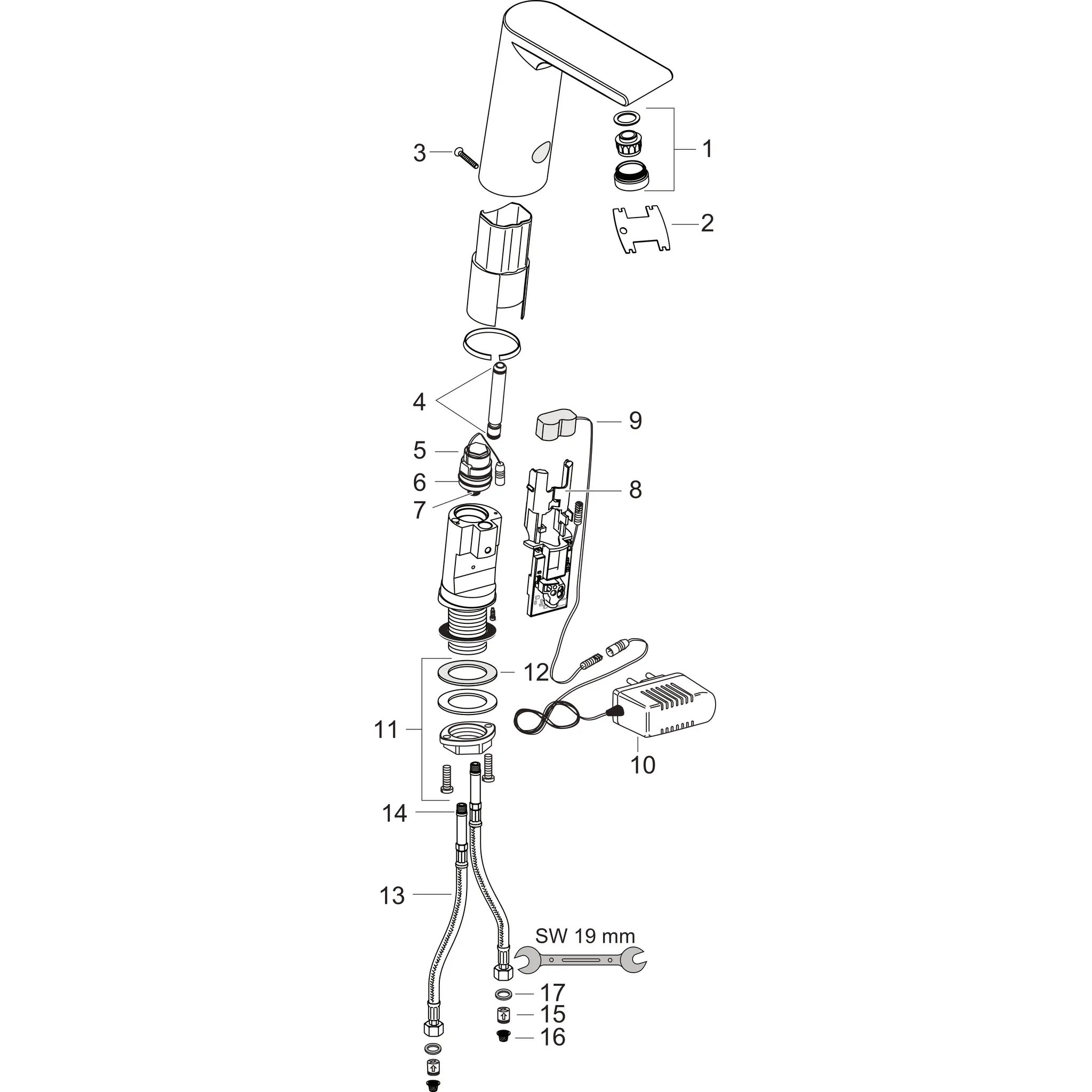 Hansgrohe Metris S Elektronik-Waschtischmischer, chrom Hansgrohe Metris S Elektronik-Waschtischmischer, chrom