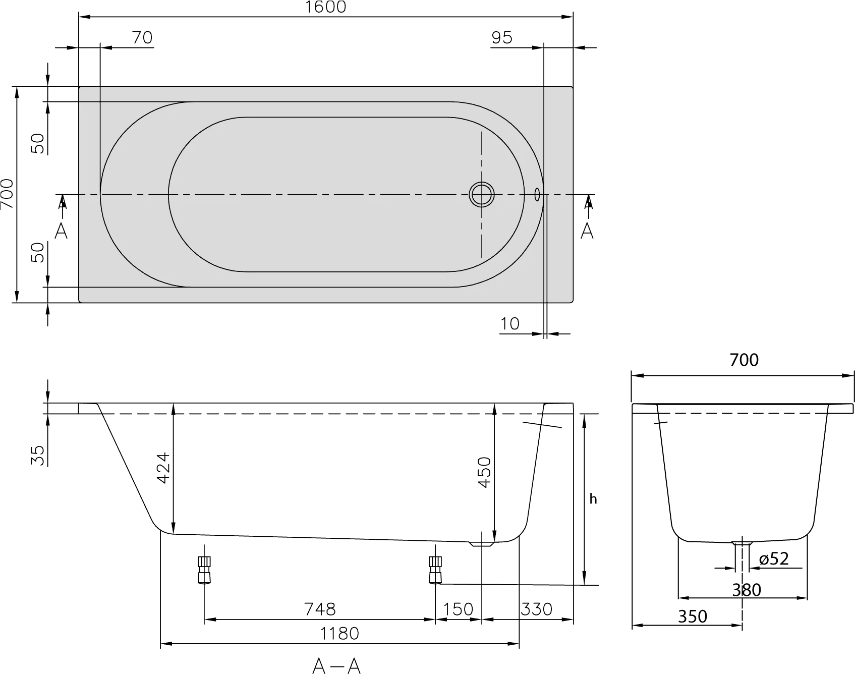 Villeroy & Boch O.novo Badewanne UHC160CAS2A1V, rechteckig mit Whirlpoolsystem Hydropool Comfort, Weiß Alpin Villeroy & Boch O.novo Badewanne UHC160CAS2A1V, rechteckig mit Whirlpoolsystem Hydropool Comfort, Weiß Alpin