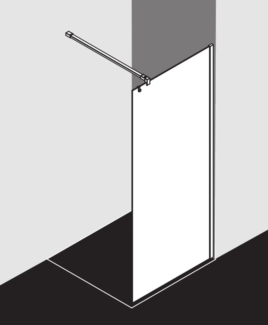 Kermi Duschdesign Walk-In-Duschkabine „WALK-IN XB“ Glas Klar, Profile Silber Mattglanz, BV: 780 - 800 mm WE: 785 - 805 mm H: 2000 mm
